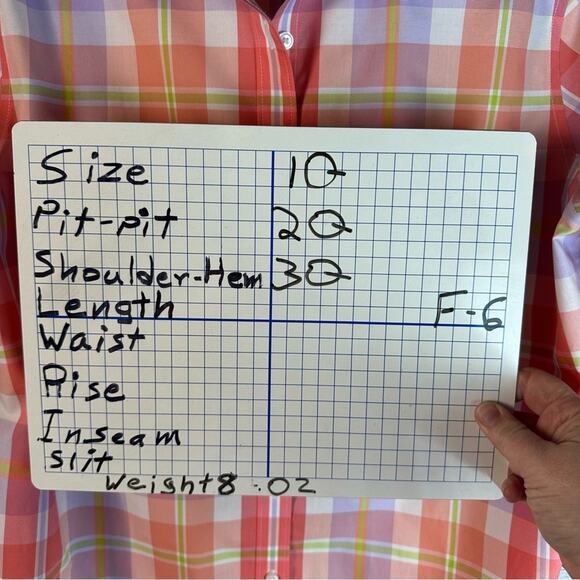 Lands’ End button-down shirt 3/4 sleeve plaid, pastel, spring, colorful feminine - Picture 9 of 9